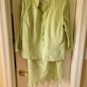 Plaza South Size 14 Lime Green Skirt with Suit Jacket